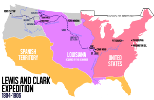 Map of America at the time of Lewis & Clark's Expedition